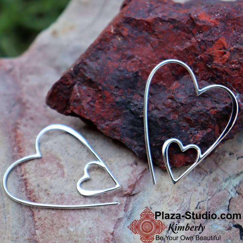 Heart wire clearance earrings